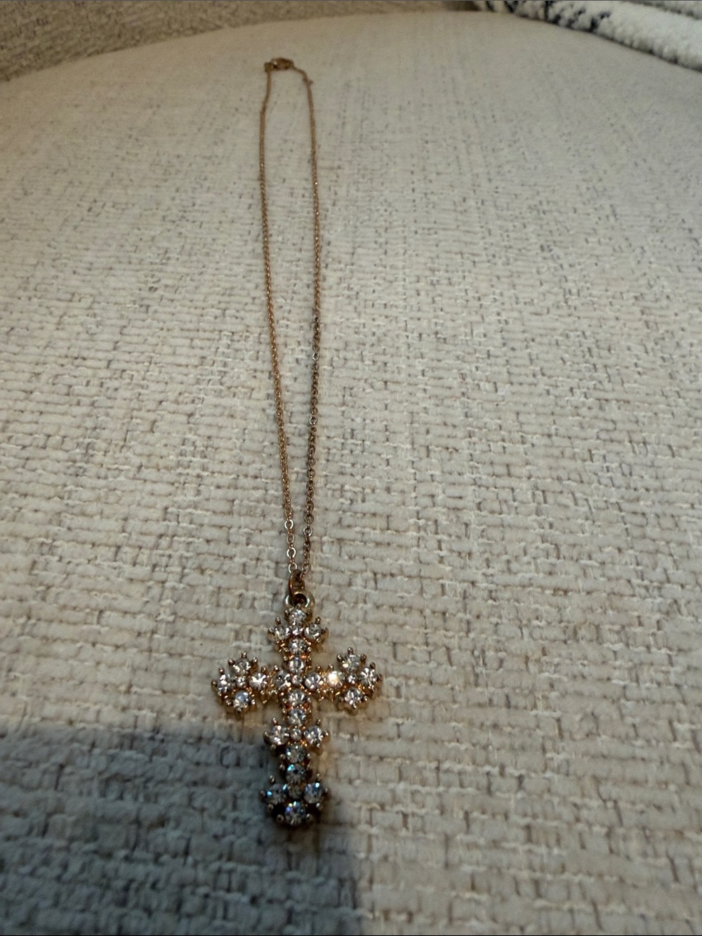 Gold Crystal Cross Pendant Necklace - Women Jewelry